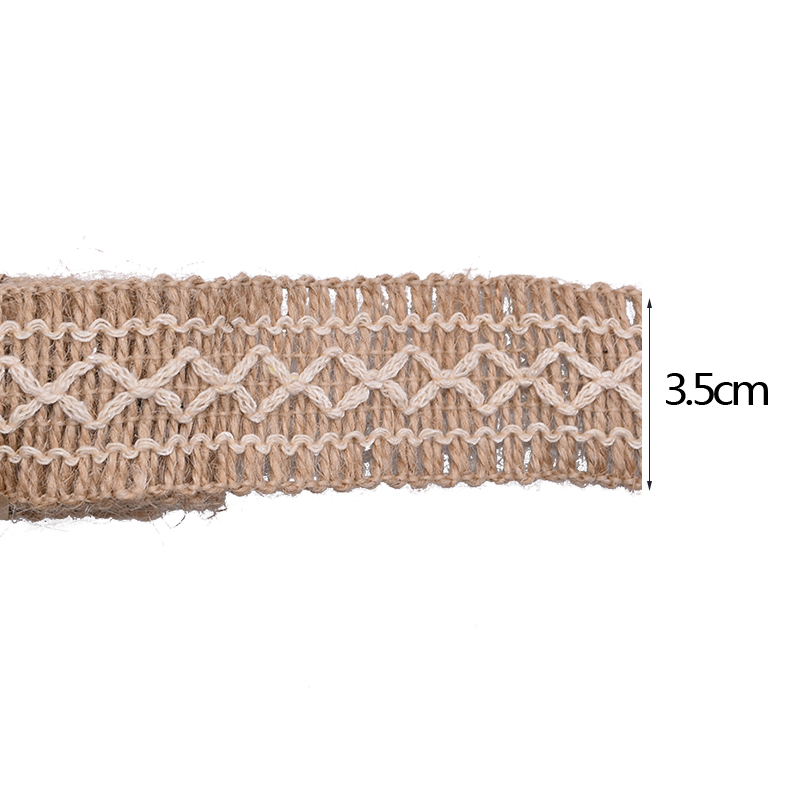 2m naturliga jute säckväv band vintage ihåliga band bröllopsfestival dekoration gör-det-själv hantverk inslagning leveranser: B05