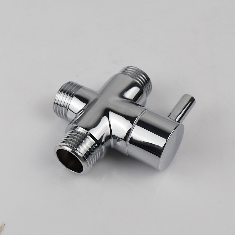 Bideu pentru toaletă și baie din alamă cromată, adaptor în t de  g1/2 ", supapă deviatoare de duș, robinet de duș cu 3 căi, conector în t, scule pentru supapă