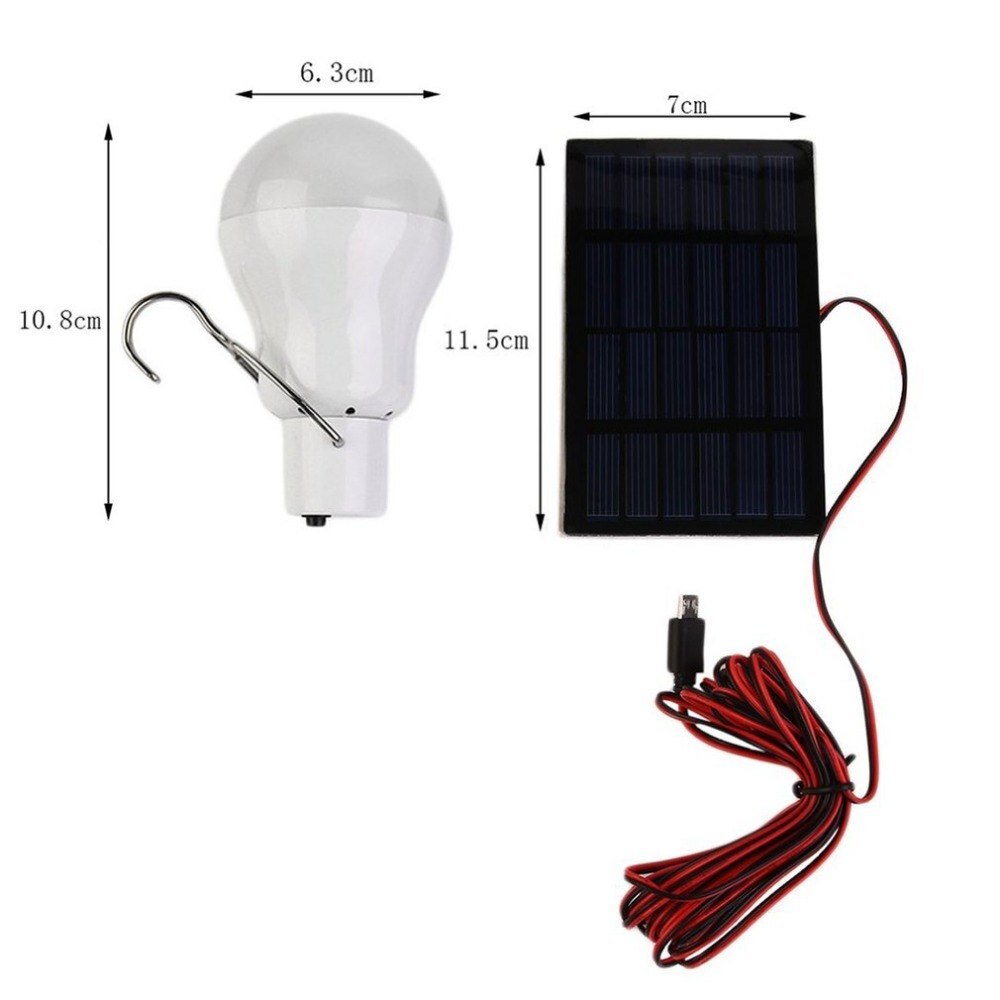 ICOCO 130 lúmenes 0,8 W 5V bombilla LED de energía Solar panel Solar aplicable tienda de campaña al aire libre lámpara de pesca, luz de jardín portátil