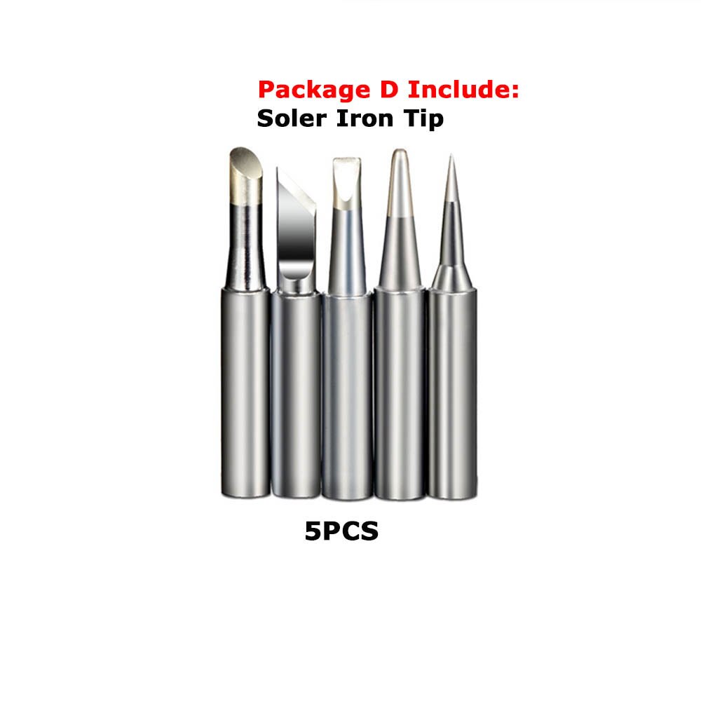 60W Electric Soldering Iron Welding Tool Kit Set Ceramic Heater Adjustable Temperature w/ Solder Pump Wire Tweezer Tip 110/220V: Package D / US