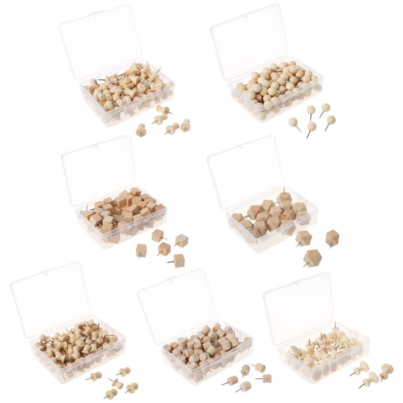 Wooden Thumbtack Board Pins Pushpins Drawing Photo Wall Studs Nail Office School Supplies