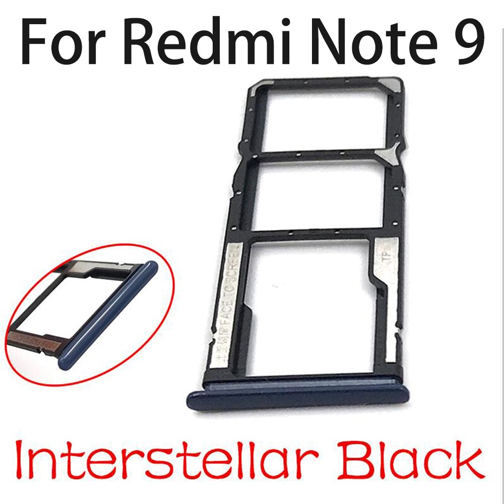 Nowy zamiennik dla Xiaomi Redmi uwaga 10 Pro uwaga 9S 9 8 Pro 7 Nano SIM uchwyt karty taca Chip gniazdo uchwyt Adapter gniazdo + Pin: Note 9 Black