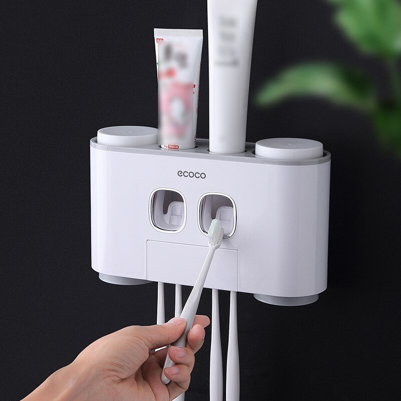 Dispensador automático de pasta de dientes para baño, exprimidor de pasta dental, accesorios de baño, soporte de almacenamiento para taza de cepillo de dientes