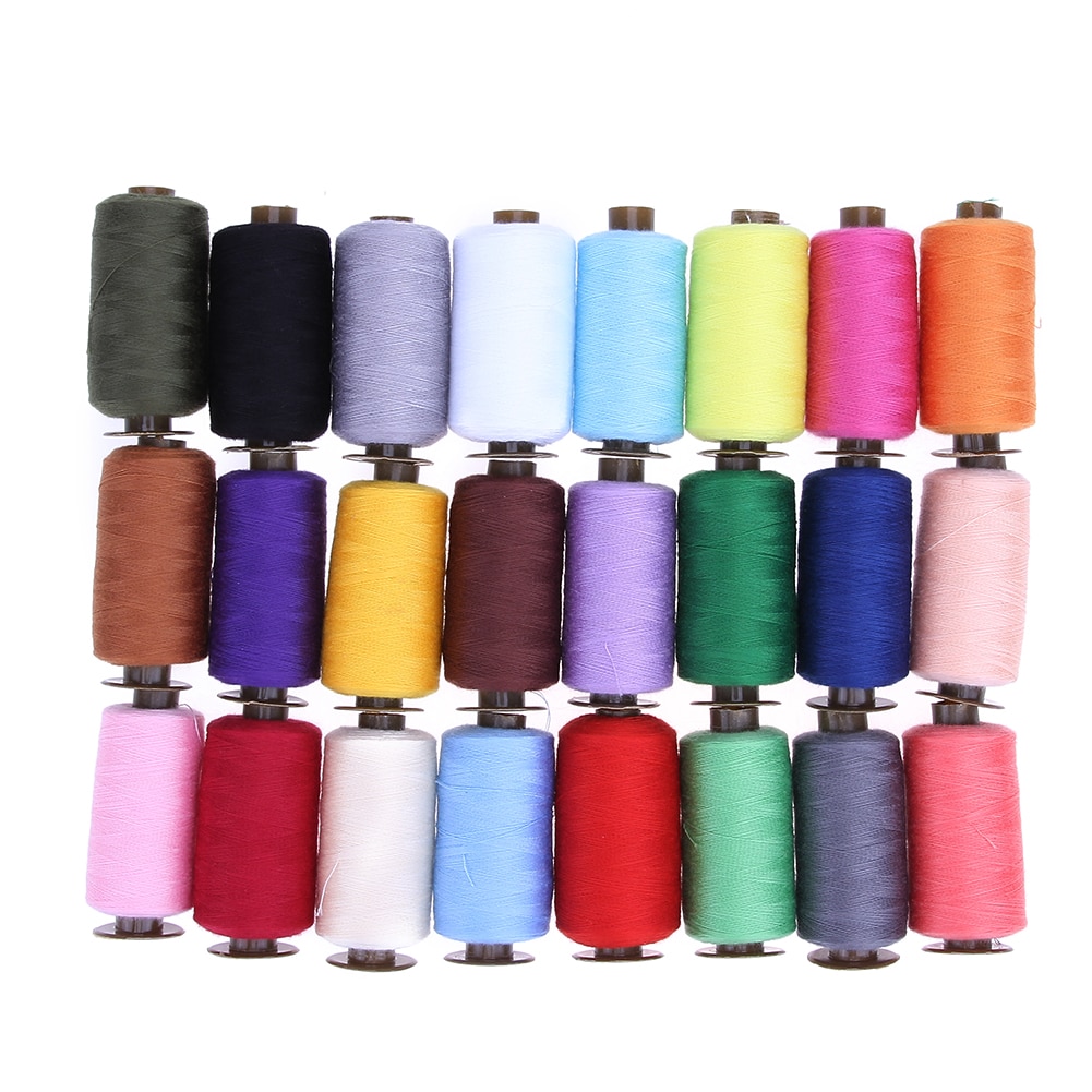 24 Verschillende Kleuren 1000 Yard Polyester Borduren Naaimachine Threads 1000 Yards Naaigaren Kleine Lijn Hand Naaien Lijn