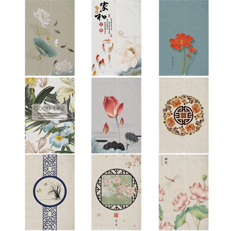 Chinese Stijl Lotus Deur Gordijn Slaapkamer Partitie Restaurant Deur Decoratie Badkamer Half Gordijn Feng Shui Gordijn