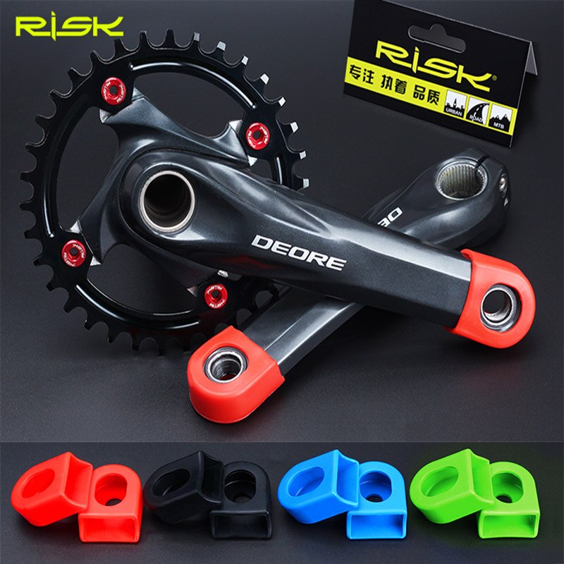 RISK-Protector de manivela para bicicleta de montaña, 1 par, Protector de 4 colores para cadena de rueda de bicicleta de montaña SLX XT