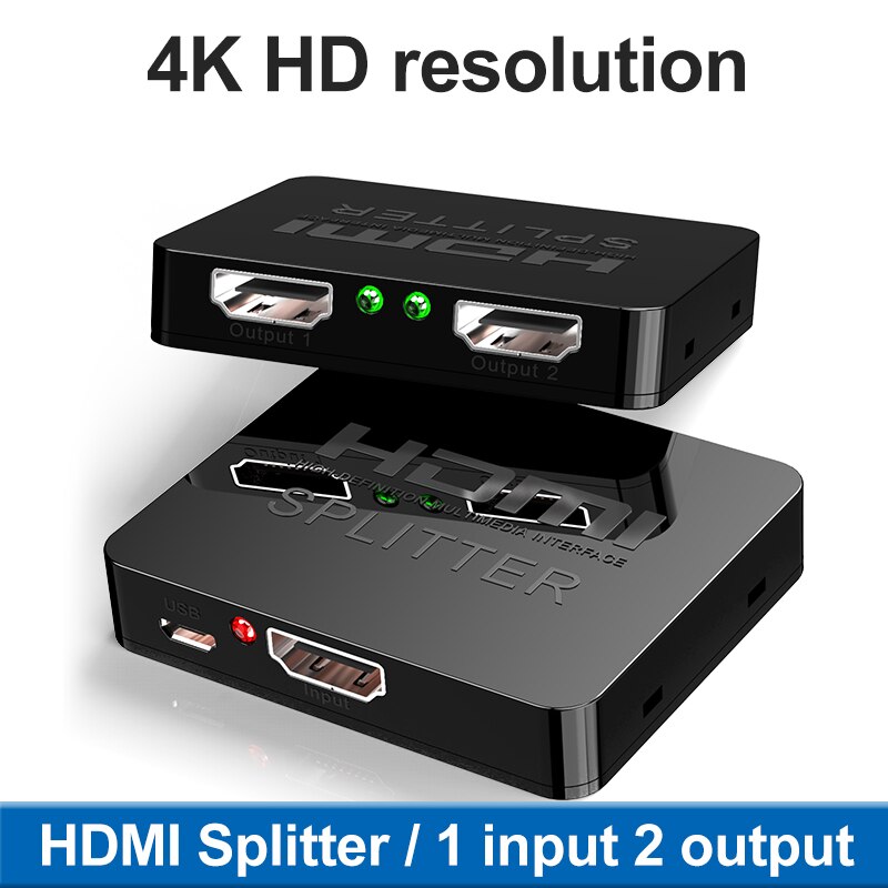 HDCP 4K 3D Splitter Full HD 1080p Video Switch Switcher 1X2