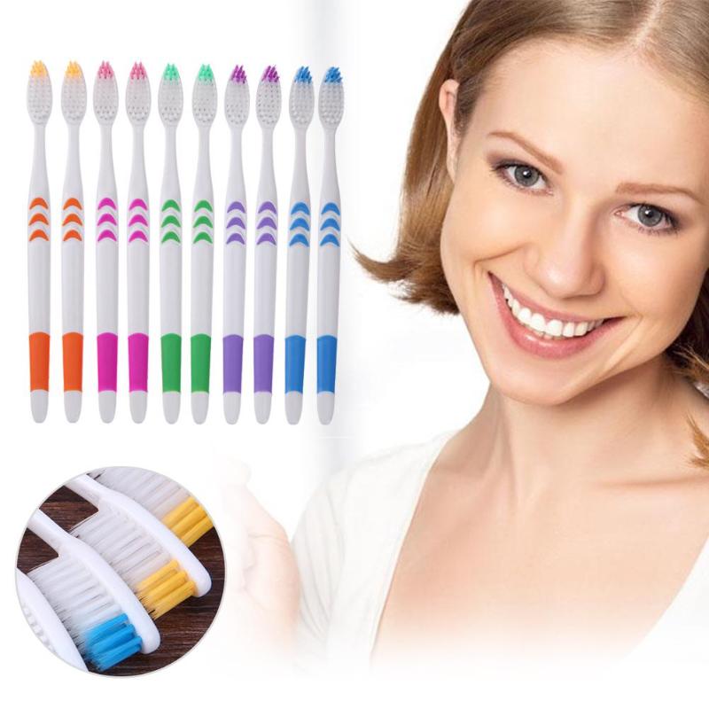 10pcs Double Ultra Soft Toothbrush Bamboo Charcoal Nano Brush Dental Personal Care Teeth Brushes