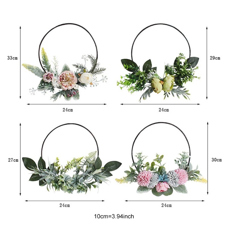 50LB Flower Wreath Handmade Floral Wreaths Artificial Spring Garland for front Door