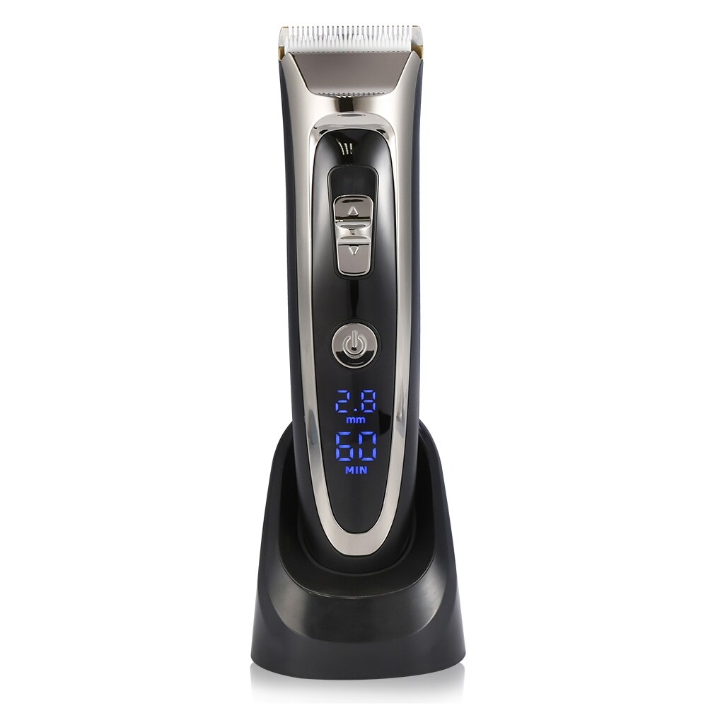 Electric Hair Clipper Adult Kid Ceramic Hair Clipper Degital Dispay Mute Electric Cutting Trimmer