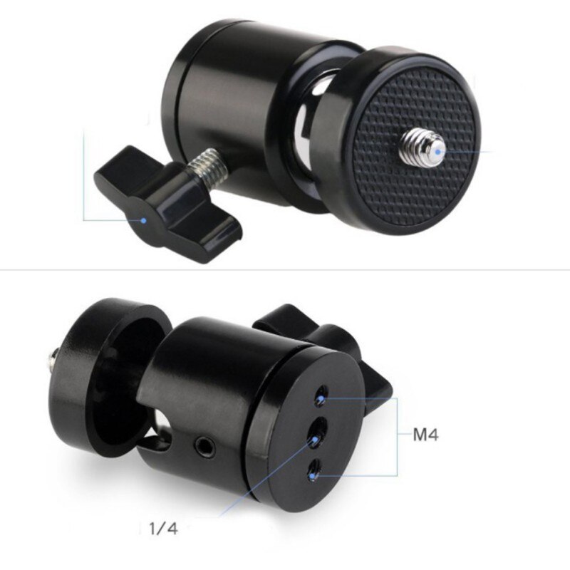 Mini Ball Kopf Mit 1/4 Blitzschuh montieren Adapter 360 Grad schwenken Aluminium Stativ Kugelkopf Für DSLR/Licht Stehen Camrea kugelgelenk