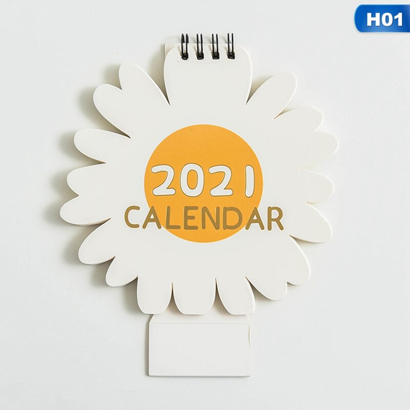 2021 tegneserie dyr enhjørning desktop kalender dobbelt tidsplan planlægning årlig kawaii dagsorden tabel kalender kontorartikler: H01