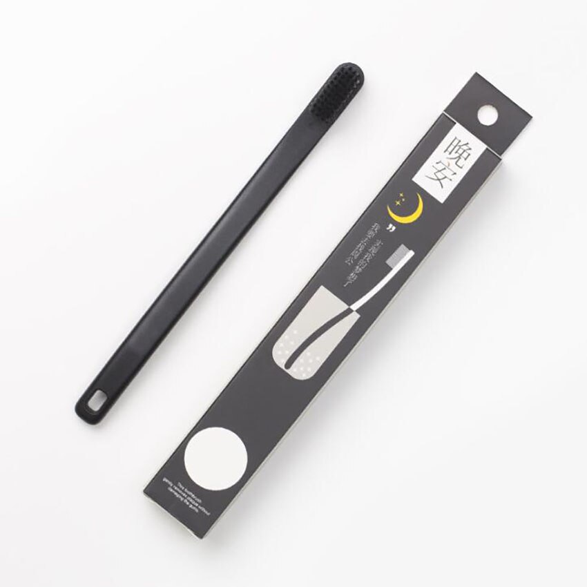 Zachte bamboe houtskool tandenborstel, nylon borstelharen, tandenborstels voor volwassenen, tandenborstels voor het reinigen van tanden, mondverzorgingsinstrumenten: Zwart