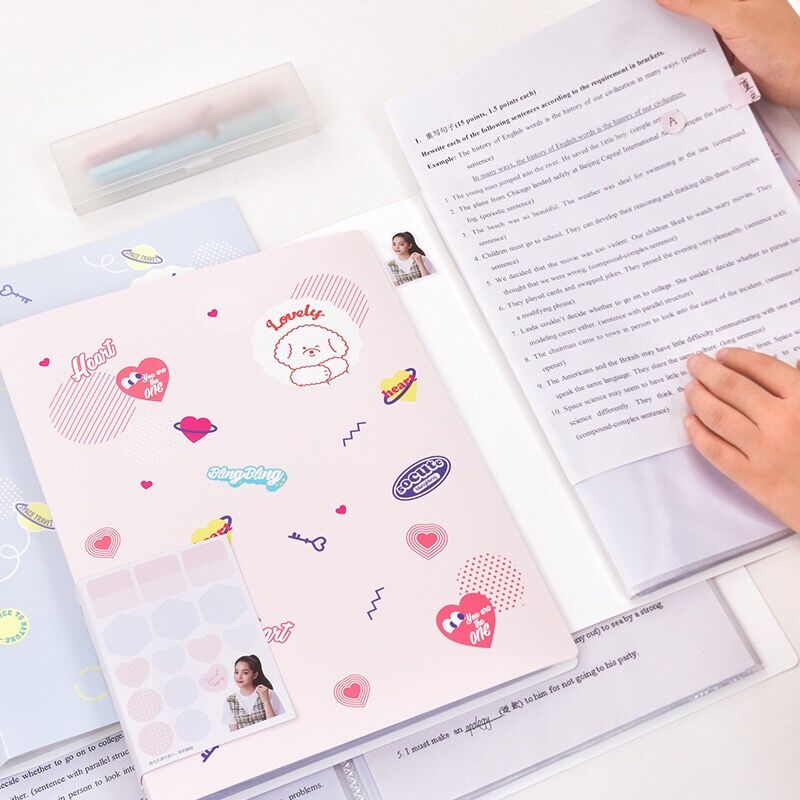 Minkys 30/40/60 página a4 arquivo pasta organizador saco de arquivo de documentos pasta de exibição protetora livro escola escritório papelaria