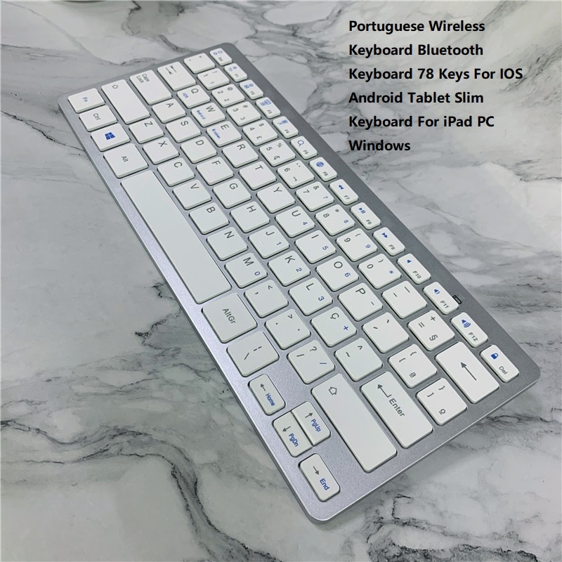 Portuguese Wireless Keyboard Bluetooth Keyboard 78 Keys For IOS Android Tablet Slim Keyboard For iPad PC Windows