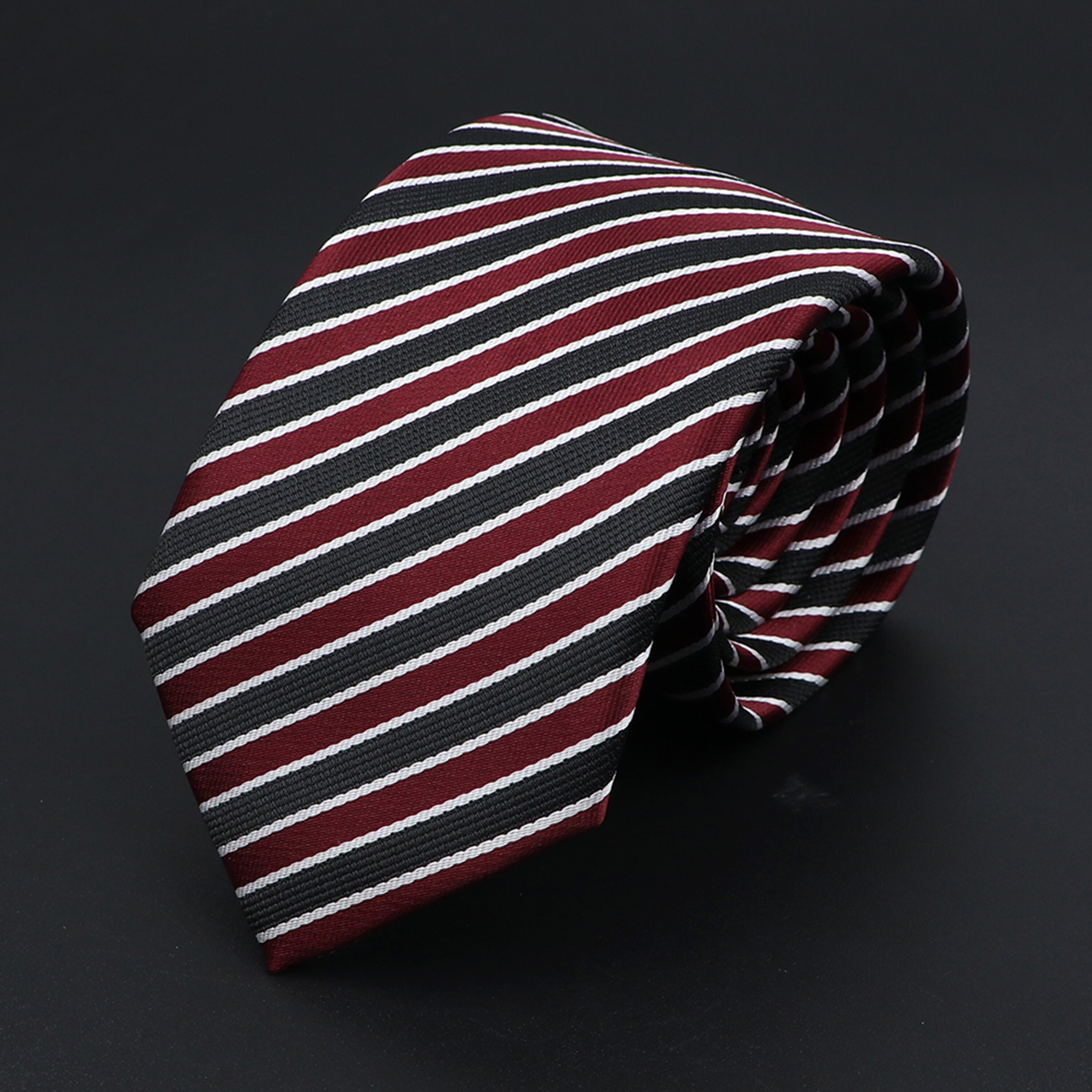 Corbata de punto a rayas para hombre, corbatas suaves clásicas de , tejido Jacquard de poliéster, accesorios de uso diario, Azul, Negro, Rojo, rosa,