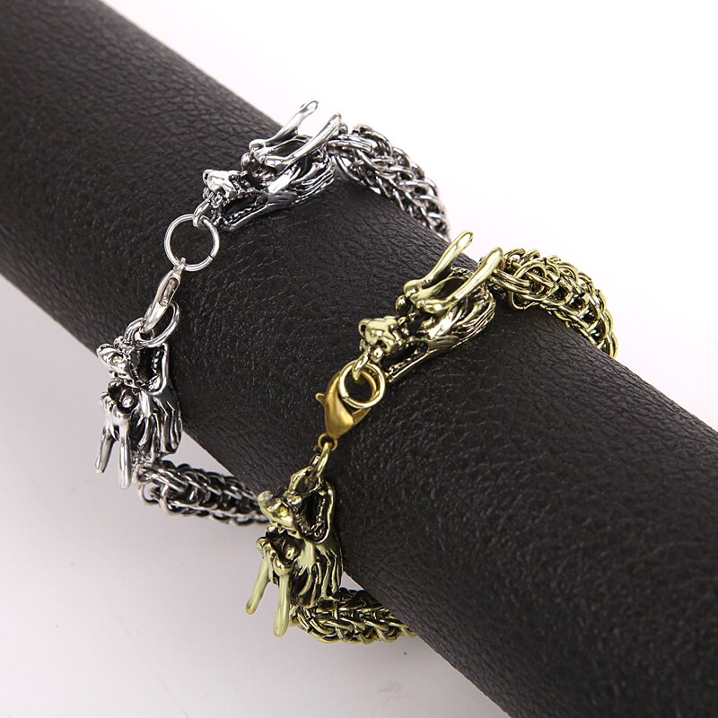 Jahrgang Edelstahl Drachen Armbänder Für Männer Schlange Kette Männlichen Armbinde Armreifen Kühlen Punk Hüfte hüpfen Schmuck