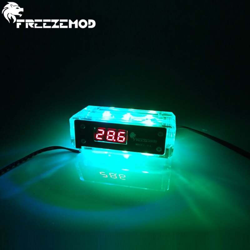 FREEZEMOD Computer Water Cooling Temperature Display Sensor Digital Monitoring RGB Acrylic/POM WDXS-T1