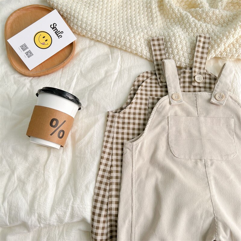 Baby Overalls Voor Meisjes Jongens Casual Effen Plaid Corduroy Jumpsuit Lente Zomer Katoen Kinderen Kleding Meisje Jarretel Broek