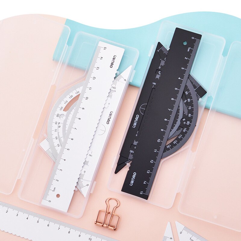 4Pcs Set Square Portable School Math Geometry Set Protractor Drawing RulerGeometry Set Protractor Drawing Ruler Math