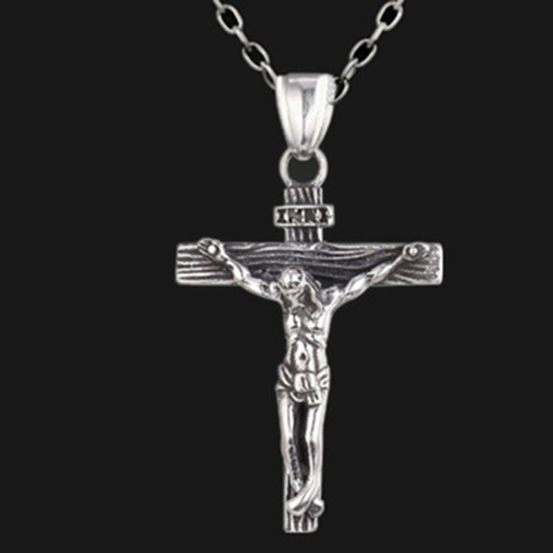 Religieuze Jesus Cross Ketting Voor Mannen Gold Kleur Cross Hanger Met Ketting Ketting Sieraden Voor Mannen