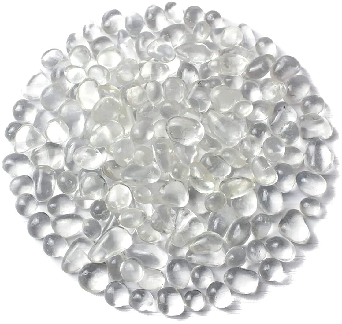 500G Aquarium Zand Glas Stenen Kiezels Kunstmatige Crystal Stones Rocks Voor Vaas Filler Tabel Scatter Aquarium Decoratie: Clear