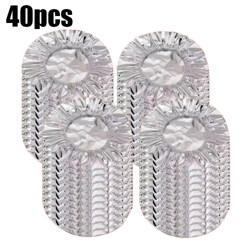 10-50pcs Aluminum Foil Insulation Covers Keep Food Warm Fresh Repeatable Kitchen Food Covers Bowls Plates Adjustable Cling Wrap: grey