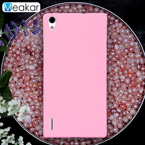 Matte Plastic Coque Cover 5.0For Huawei P7 Case For Huawei Ascend P7 Dual P7-L10 P7-L00 P7-L05 Phone Back Coque Cover Case: pink