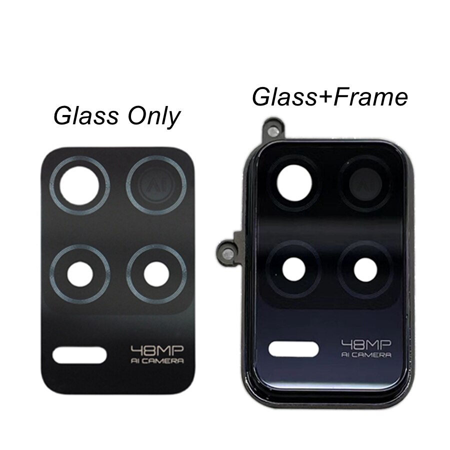 Achter Terug Camera Glazen Lens Voor Realme 8 5G Narzo 30 V13 Q3i 5G Camera Glass Cover Met frame Houder Vervangende Onderdelen + Adhesive
