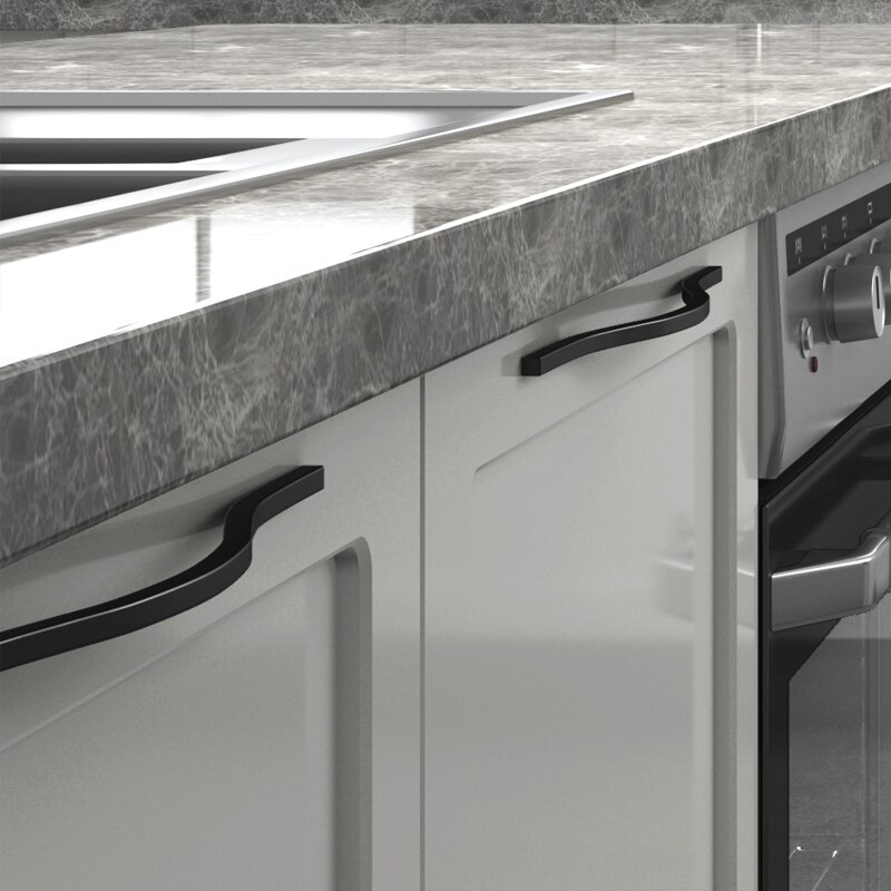 T Tulead Adjustable Wood Cabinet Handles – Double Hole Furniture Pulls, 4-Pack Black Base