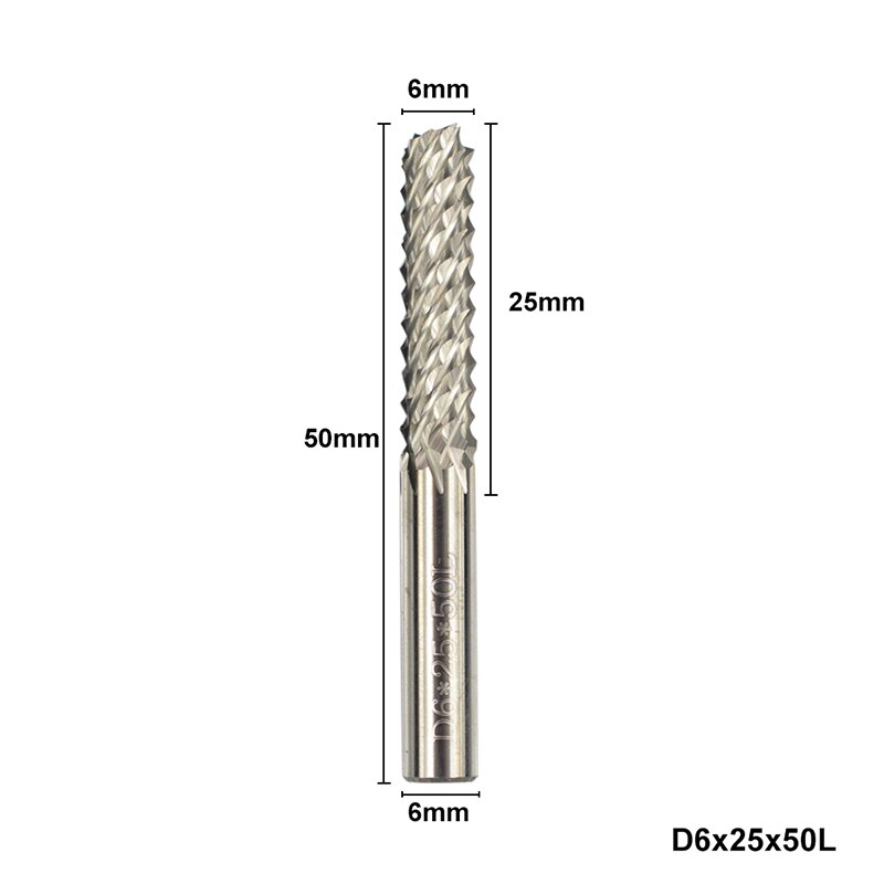 1pc 4/6mm CNC Router Bit For Engraving Machine Corn Milling Cutter Tungsten Carbide PCB End Mill: D6x25x50L