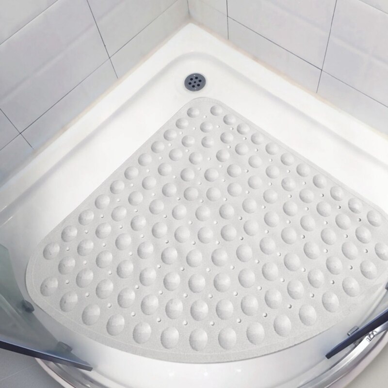 Hjørne brusebademåtte sektor gummi skridsikker kvadrat bademåtte antibakteriel sugning til brusebad skridsikker badekar måtte 54 x 54cm,