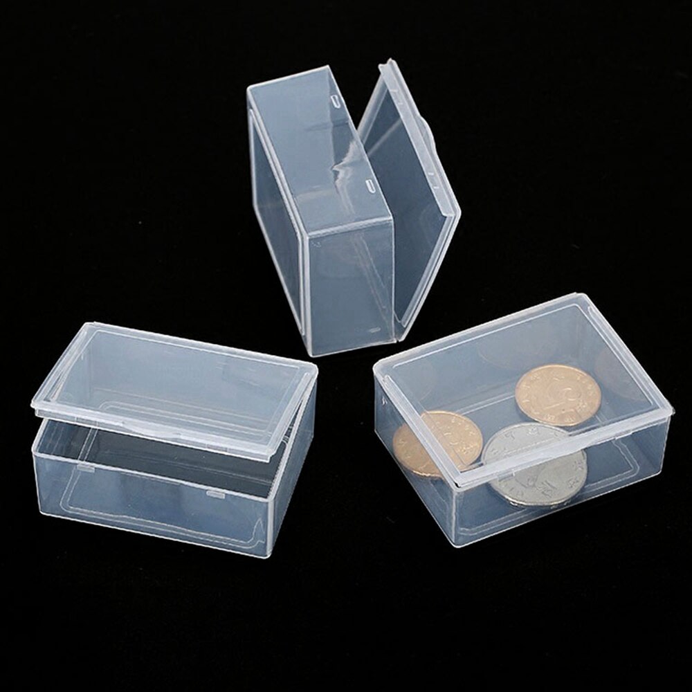 8 Maten Kleine Vierkante Clear Plastic Opbergdoos Sieraden Diamond Container Borduren Craft Bead Houder Pil Home Storage Supply