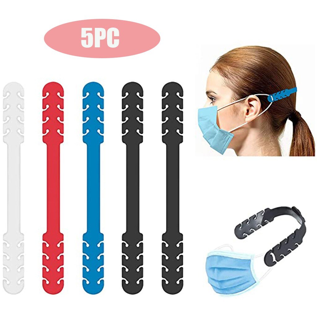 5 pçs máscara extensores anti-aperto protetor de orelha cinta acessórios 100% crafted alta qualidade mascarilla: Multicolor