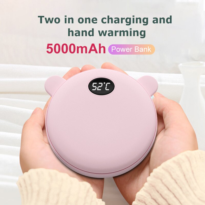 Leuke 5000Mah Power Bank Handwarmer Draagbare Mini Powerbank 52 ° Handwarmer 2 In 1 Opladen Batterij Poverbank warm Kindje