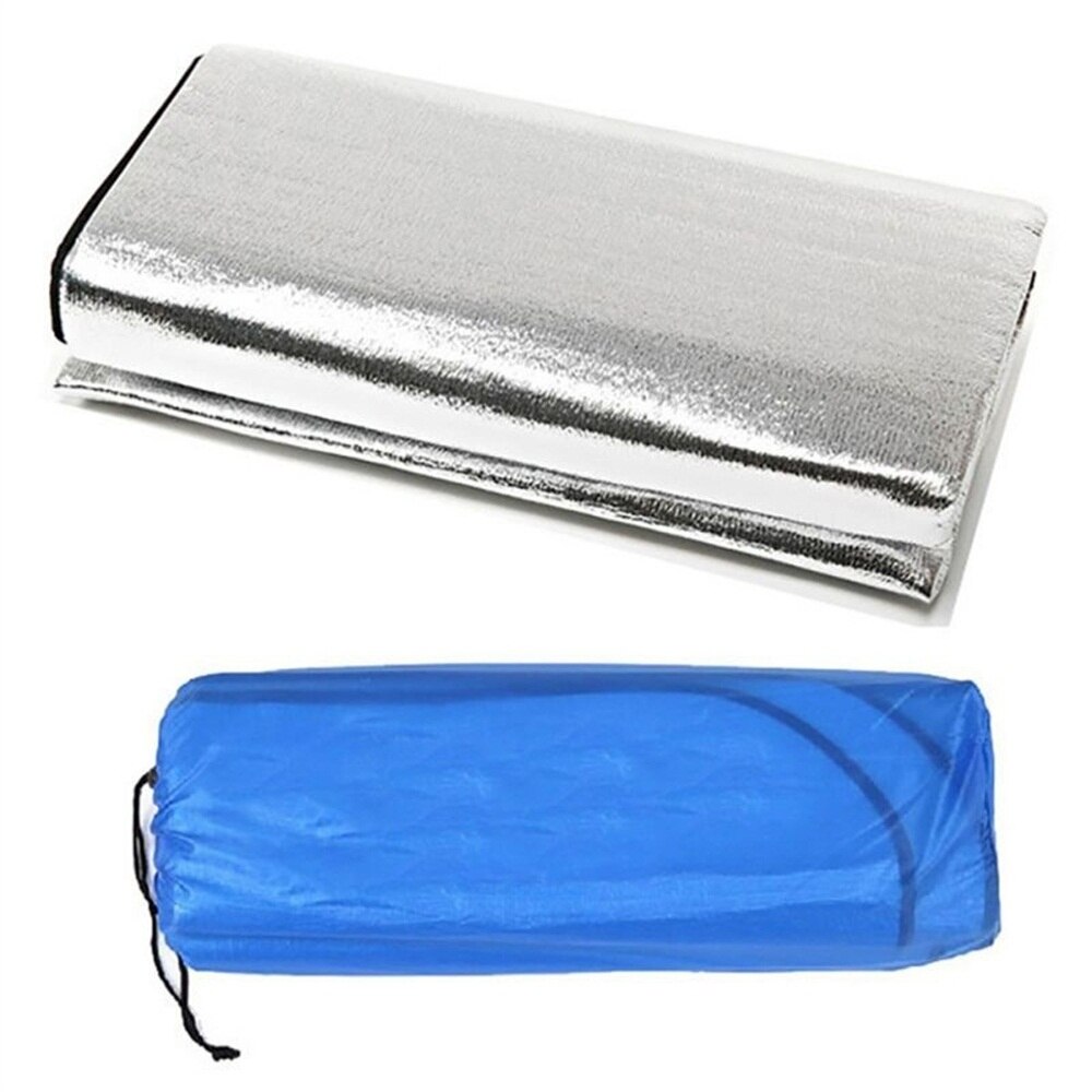 Esterilla portátil de papel de aluminio para pícnic al aire libre, esterilla de playa resistente al agua, esterilla de Camping, manta con bolsillo