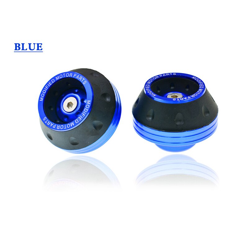 1 paire moto chute Protection Scooter cyclomoteur CNC aluminium moto accessoires avant fourche roue cadre curseurs alliage: blue