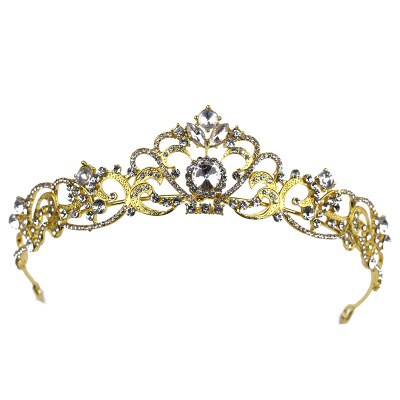 Bride Diamond Crown Wedding Bridal Tiaras Crystal Headband Tiara And Crown For Women Party Crowns Wedding Hair Accessories HG233: Gold