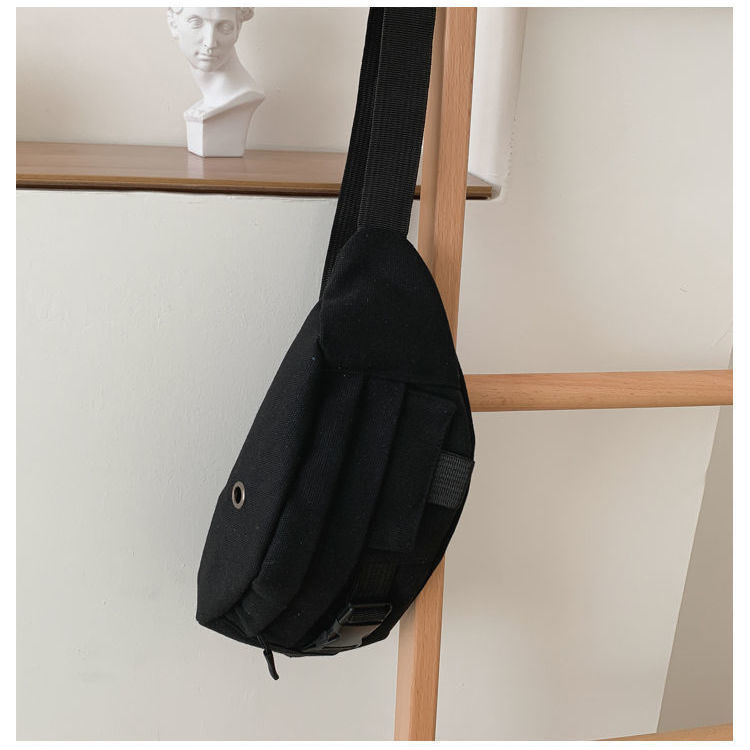 Marsupi donna semplice Casual tela marsupi studenti Harajuku All-match moda funzionale borse femminili quotidiano Ulzzang: 9359 black