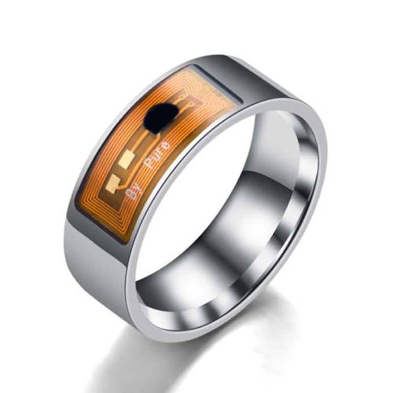 Smart NFC Ring Multifunktionale Wasserdichte Intelligente Ringe Tragen Finger Digitalen Ring Für Smart fitness armband Zubehör: Silver Size 6