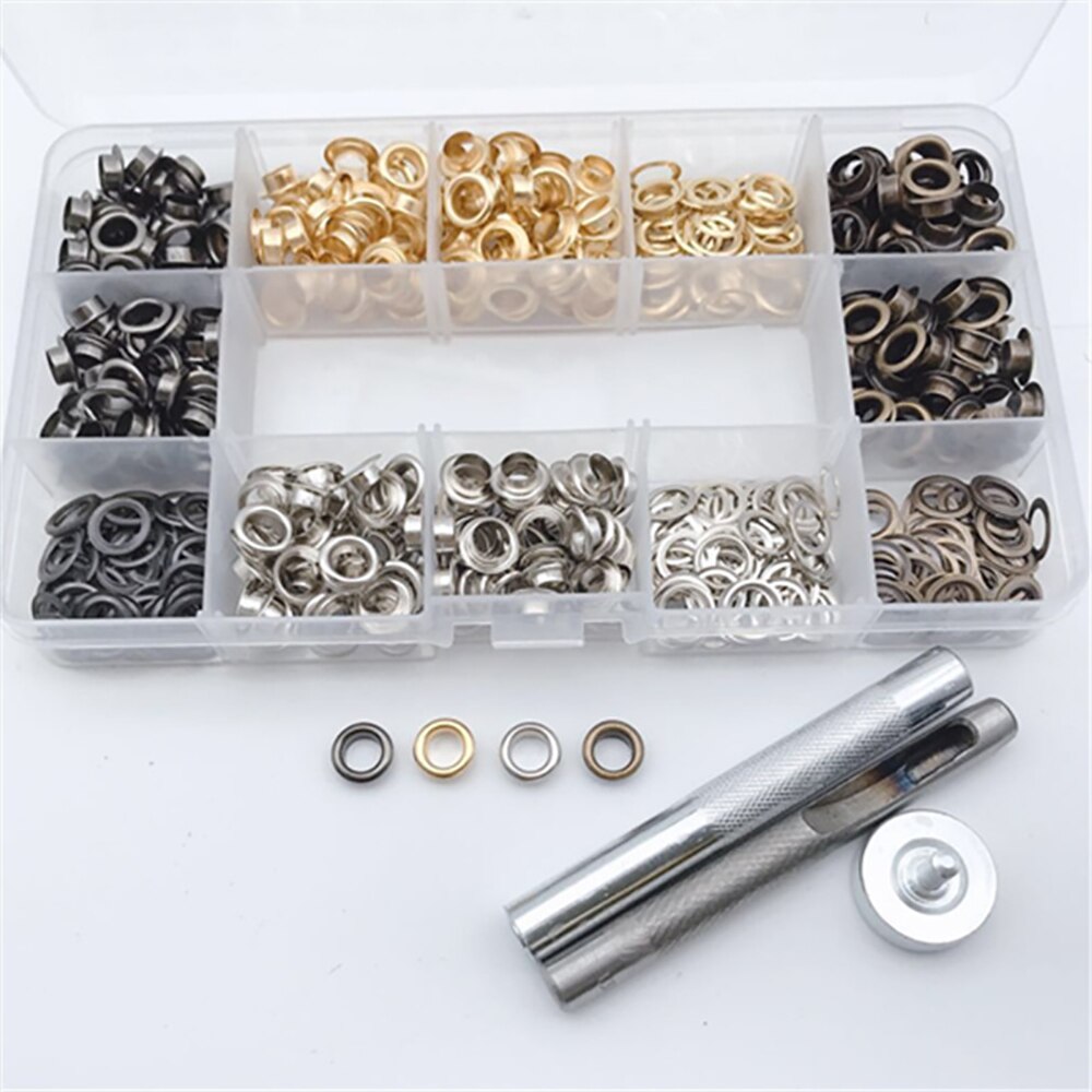 Oogjesset, Oogje Tool Kit-400 stuks, Oogje Tangen Metalen Oogje Oogje Ringen 5mm Grommet Tool Kit voor Schoenen DaIY Craft Lederen Tassen Kleding (4 kleuren Oogjesset, Oogje Tool Kit-400 stuks, Oogje Tangen Metalen Oogje Oogje Ringen 5mm Grommet Tool Kit voor Schoenen DaIY Craft Lederen Tassen Kleding (4 kleuren