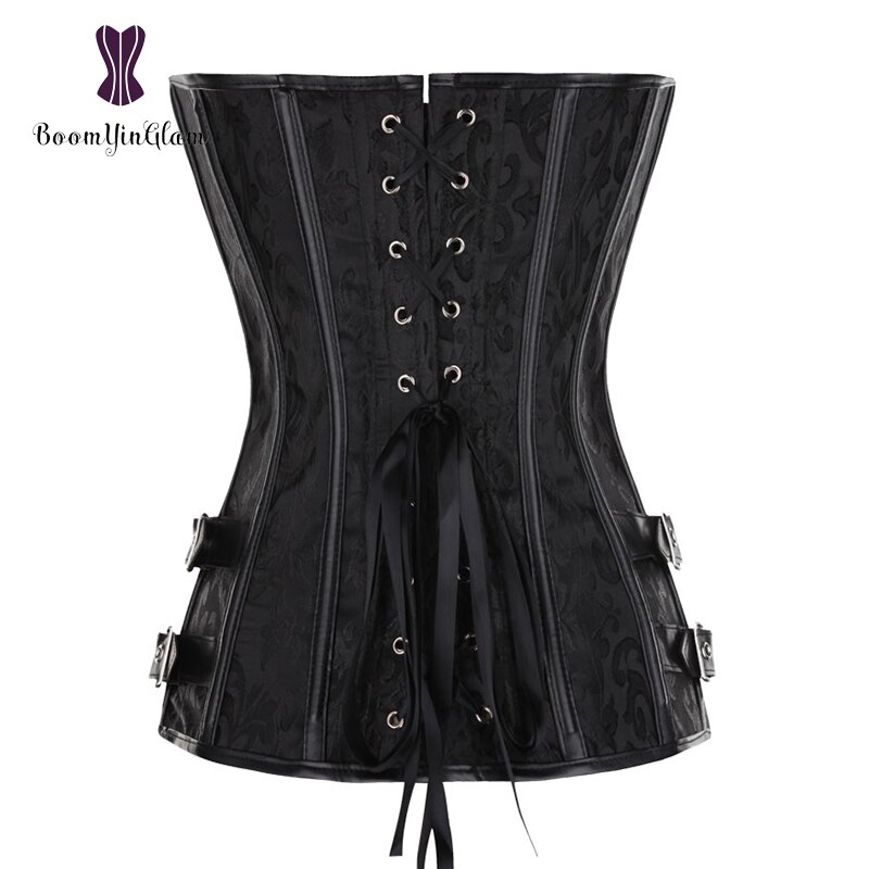 Svart/brun färg body shapewear midja tränare retro vintage dam bustiers steampunk gotisk korsett storlek s -6xl 916#