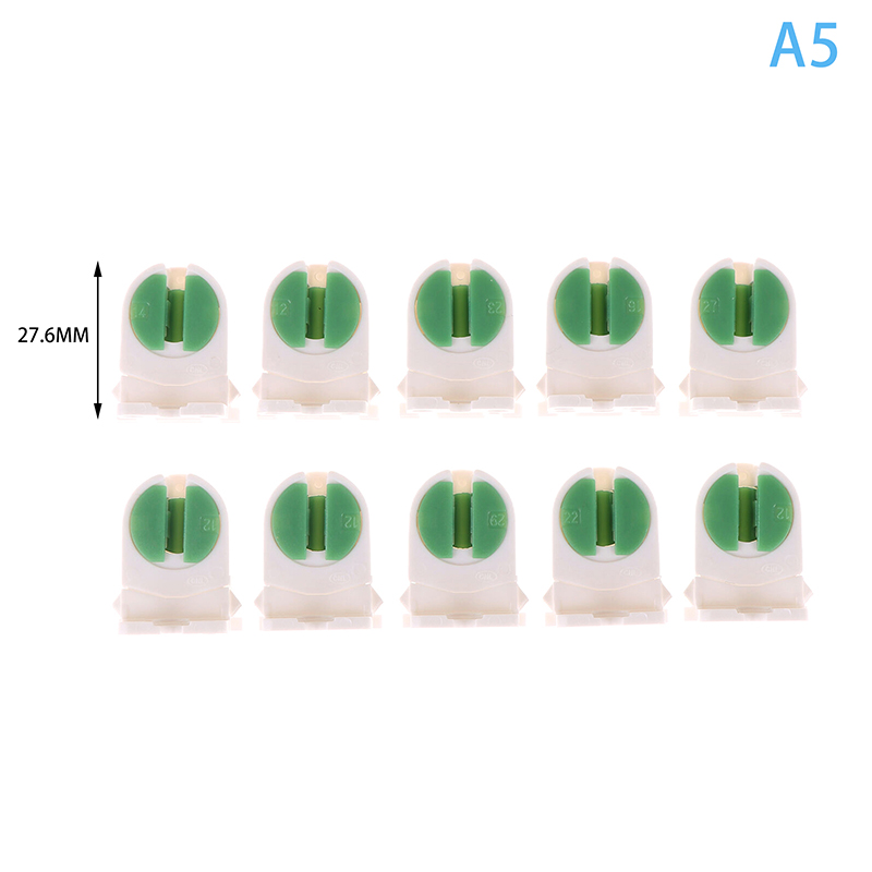 10 Pezzi casa T5 Portalampada G5 base non deviato Portalampada Resistente al Calore AC500V 2A per portato Supporto per Tubo di Luce Fluorescente: Oro