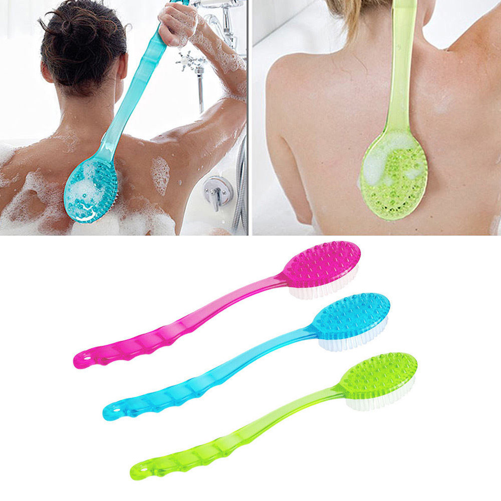 Cepillo de ducha de plástico de mango largo cepillo de limpieza de la piel cepillos de cuerpo para accesorios de baño herramienta de limpieza # jew
