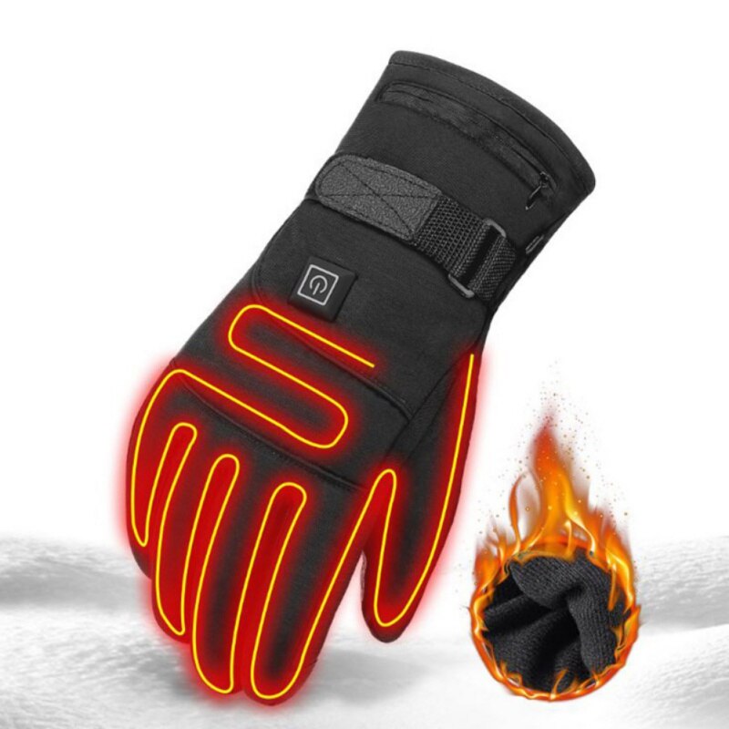 Winter Verwarming Handschoenen Winddicht Fietsen Handschoenen Touch Screen Handschoenen Fiets Thermische Warme Handschoenen Usb Oplaadbare Handschoenen
