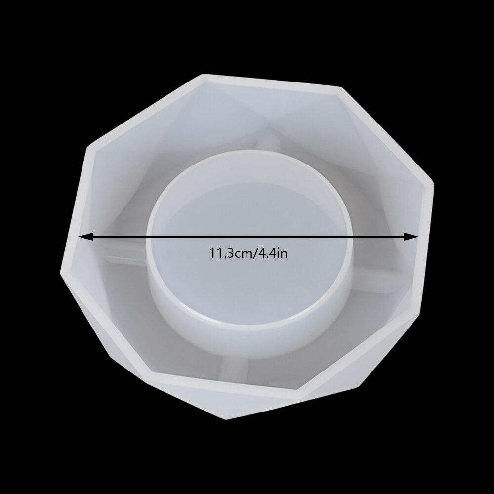 Siliconen Epoxy Mallen Hars Asbak Craft Diy Hars Mold Schedel Hart Plein Mold Diy Kristal Uv Sieraden Maken Gereedschap: Polygon 11.3cm
