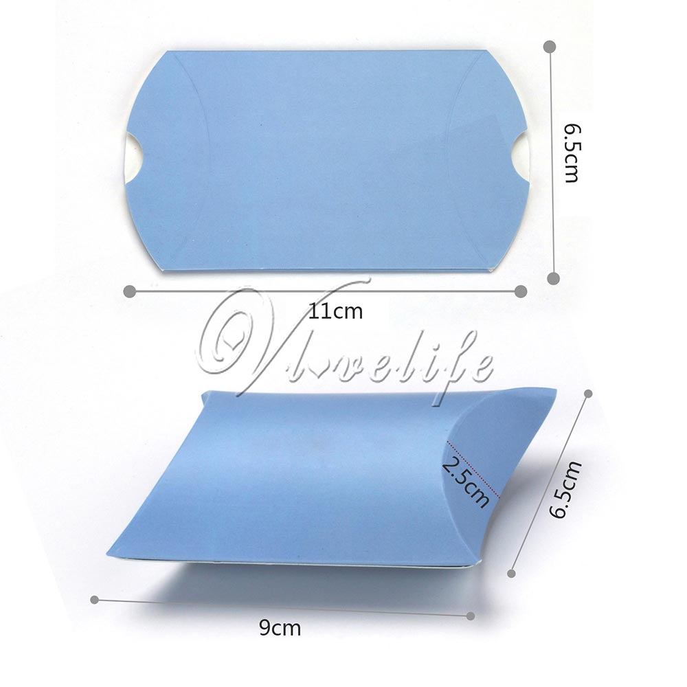 50 Stks/partij Stijl Kussen Vorm Doos Snoep Box Geschenkdoos Voor Wedding Party Favor Decor Karton/Pvc/bruin Kraft