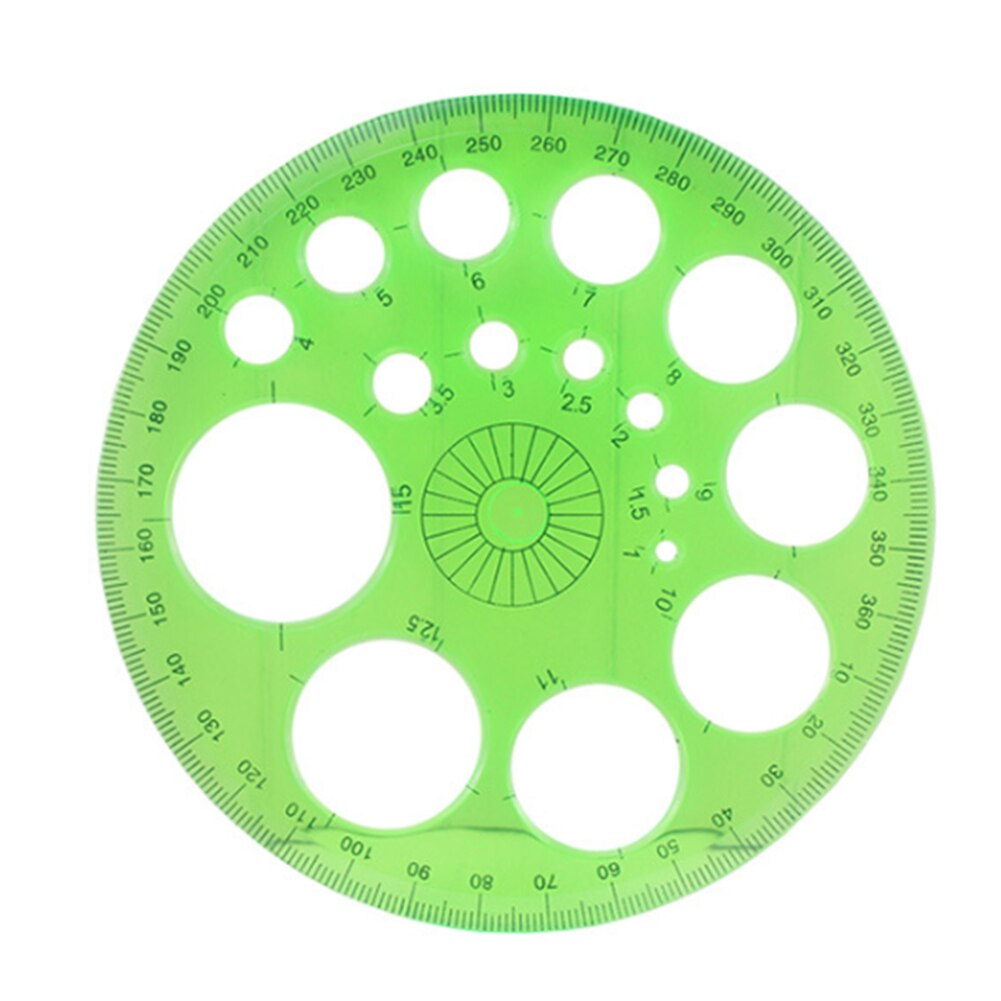 Round Template Ruler Circular Template 360 Degree Office Drawing Embossing Ruler for Quickly Measuring Accessories