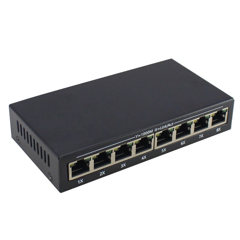 8-Poort Gigabit Ethernet Network Switch, Transmissie En Switching Apparatuur Routing Netwerk Schakelaar, Plug En Play, eu Plug: Default Title