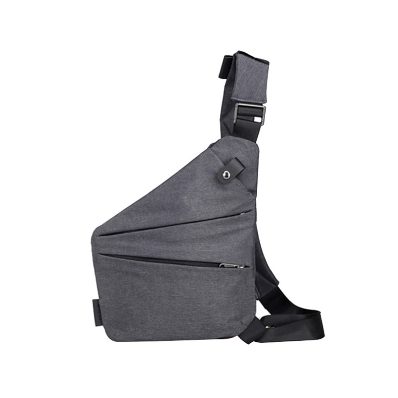 Mannen Schoudertas Sling Borst Pakken Canvas Usb Opladen Sport Crossbody Handtas Mannelijke Borst Zakken Riem Taille Packs: gray right 3